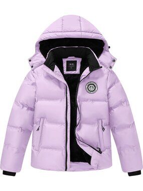 Cozy Kids Winter Coat - Warm Fleece Thermal Padded Jacket with Detachable Hood